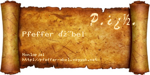 Pfeffer Ábel névjegykártya